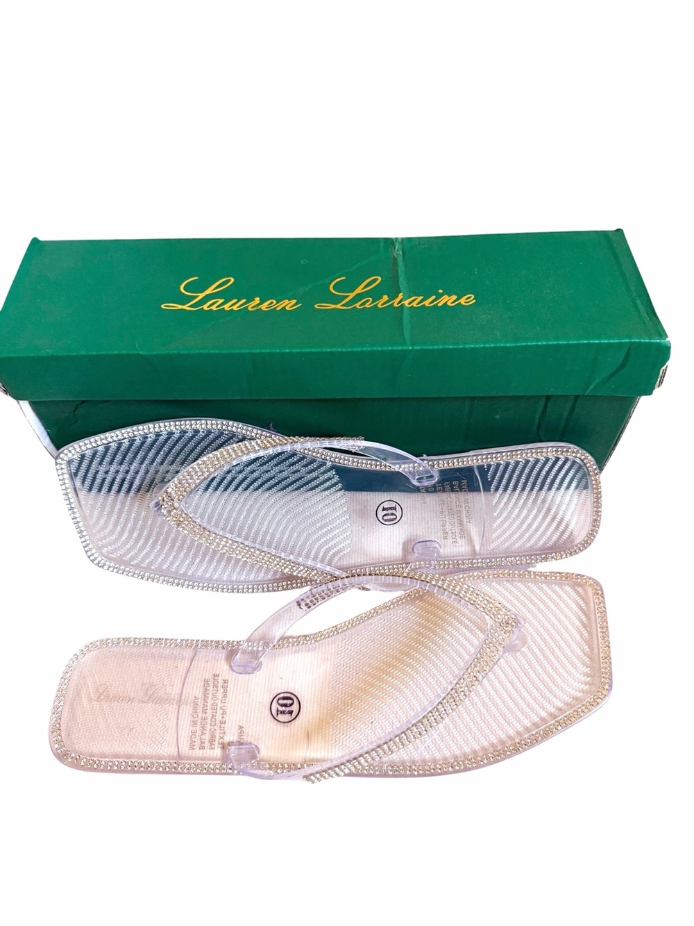 💍Lauren Lorraine Clear Jelly Bling Flip Sandals